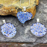 Forget-me-not silver pendant shapes